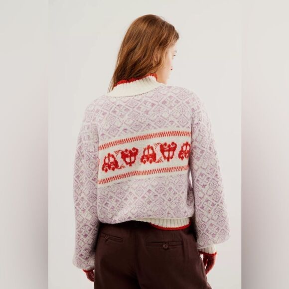 Free People Freya Fairisle Sweater Size Large - Picture 3 of 6